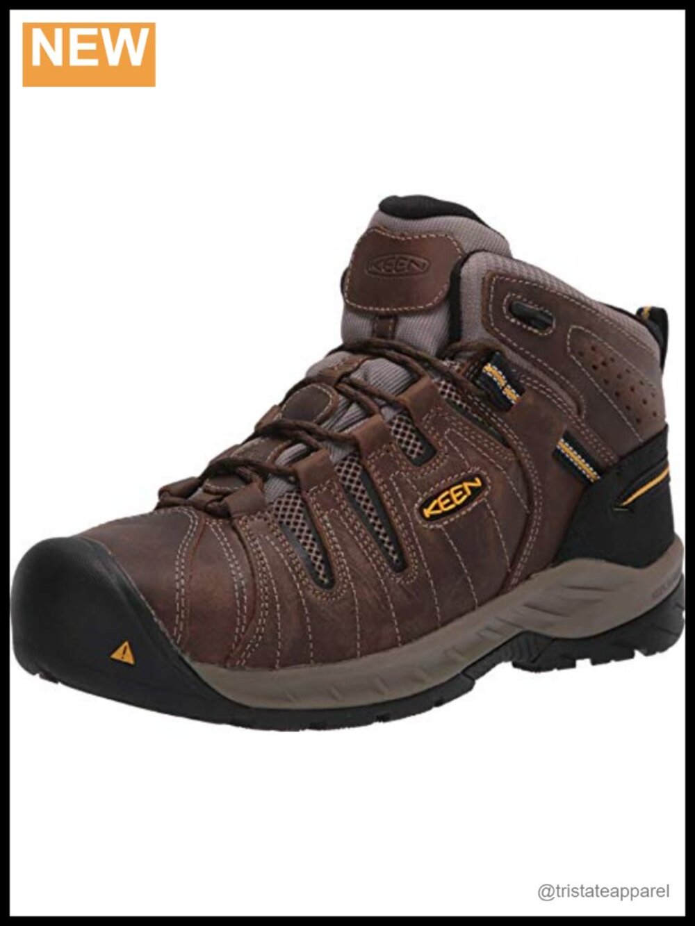 Steel Toe Work Boots Leather Mesh Mid Height EH Rated Construction